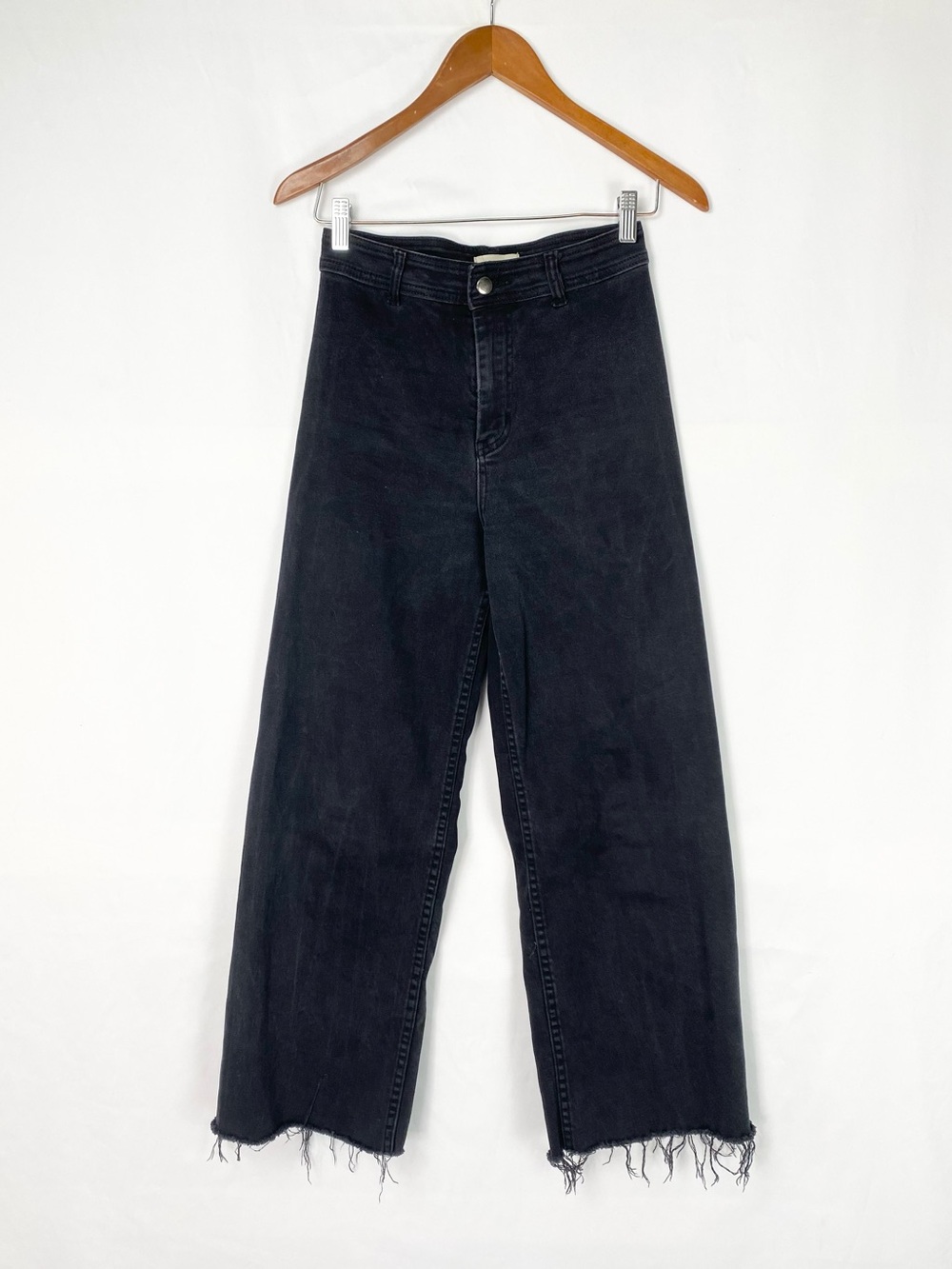 Rag Poets Wide Leg Denim Jeans Black‎ Size 27 Black High Waisted